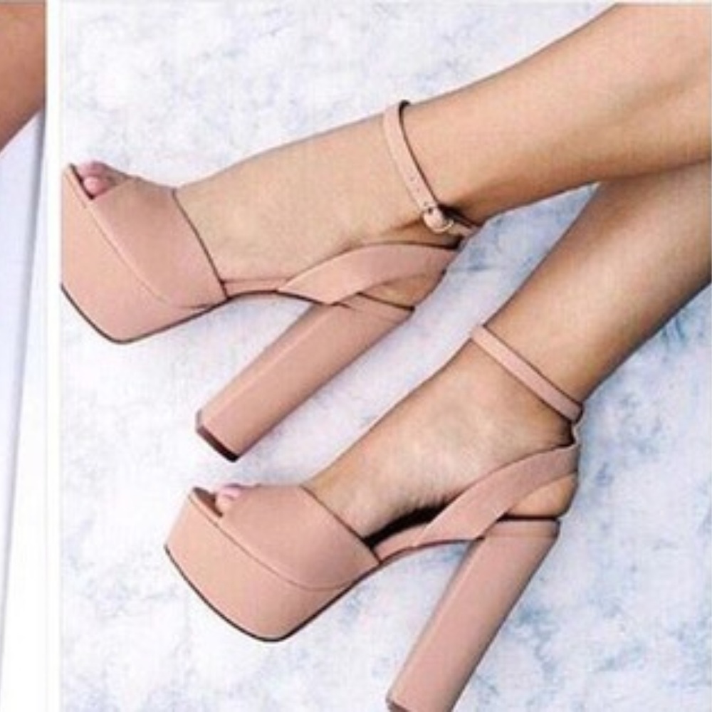 Brash Tan Platform Sandal Pumps